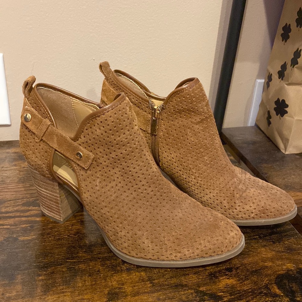 Franco Soto Brown Leather Booties with heel